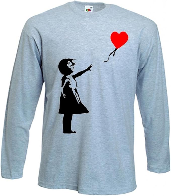 Banksy Balloon Girl Long Sleeve TShirt Amazon.co.uk Clothing