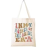 LIBIHUA Mother of the Bride Gift,Wedding Gifts for Mom,Bridal Party Present-Bachelorette Present,Simple Atmospheric Shoulder Bag,Shopping Tote Bag-In My Mother of the Bride Era