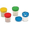 Melissa & Doug Spill-Proof Paint Cups - 4-Pack, Airtight Seal, Snap Lids - Kid-Safe Reusable No-Spill Paint Cups Storage Cont