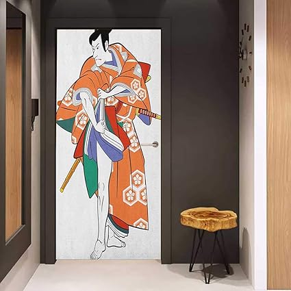 Amazon Com Onefzc Front Door Sticker Kabuki Mask Kabuki