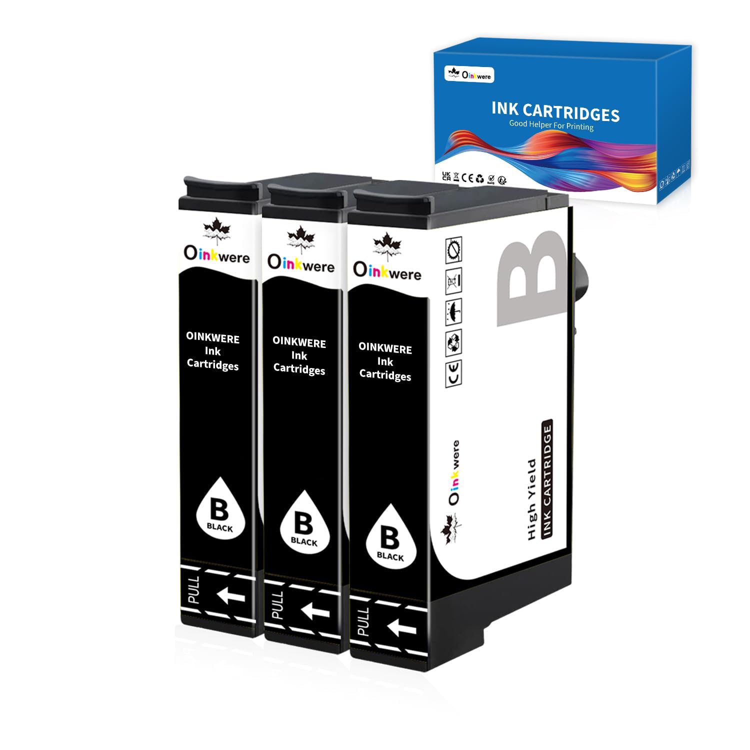 OINKWERE Ink Cartridges Replacement for Epson 604 Ink Cartridges Black for Expression Home XP-2200 XP-2205 XP-3200 XP-3205 XP-4200 XP-4205 WorkForce WF-2910DWF WF-2930 WF-2935 WF-2950 (2 Black)