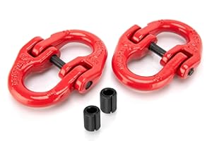 9TH SHOP Hammerlock Safety Chain Connector, 1/2 Hammerlock Coupling Link, Tow Hitch Safety Chain Connector Link Hammerlock Grade 80, 12000 Lbs Loading (Red)