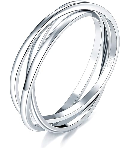 Amazon.com: MINDDHA Sterling Silver Interlocking Ring for Women
