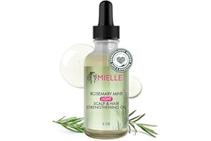 Mielle Organics Rosemary & Mint Light Hair Oil, Split Ends & Dry Scalp Treatment - Infused with Biotin & Essential Oils for Strengthening, Soothing, Moisturizing & Encouraging Longer Hair (2 Oz)