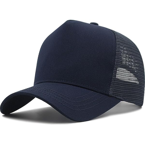 XXL 62-65cm Trucker Mesh Hat 5-Panel Baseball Cap Plain Oversize