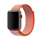 Smart Watch Band Spicy Orange Sport Loop, Uitee Newest Woven Nylon Band for Apple Watch Series 42mm 3/2/1, Comfortably Light With Fabric-Like Feel Wrist Strap Replacement with Classic Buckle