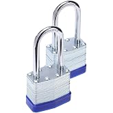 Fu Volante Laminated Steel Key Lock, 1-9/16 in. Wide Body, 2 Padlocks Keyed Alike,Long Shackle