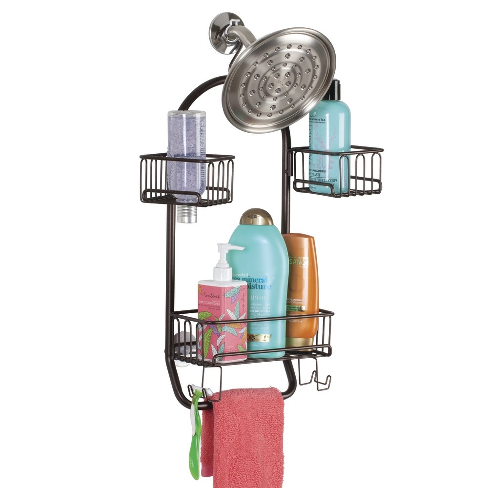 para colgar sin taladrar mDesign Estantería para ducha Repisa con