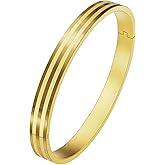 Britier 18K Gold Plated Love Bangles Bracelet for Women, Valentine's Day Gift, Friendship Bangles, Gold/Silver Stainless Steel Bangle Cuff, Non-tarnish & Waterproof, Trendy Jewelry for Birthday.