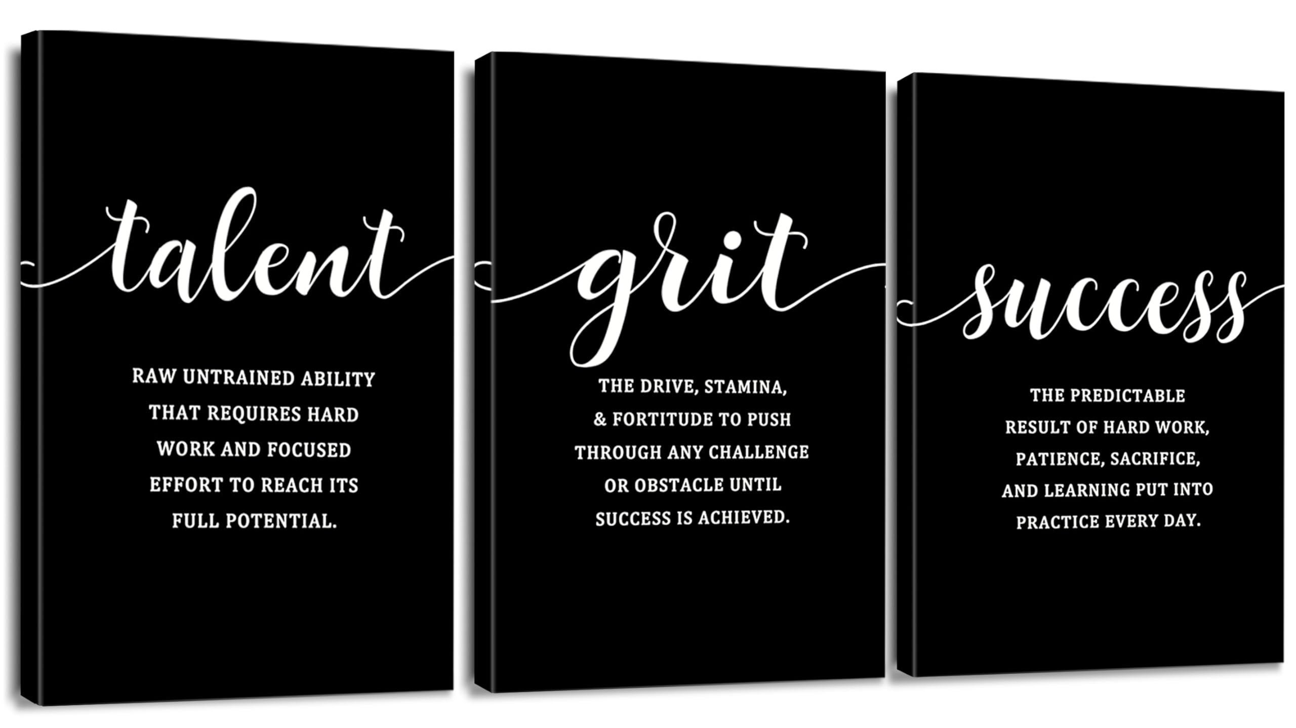 Sungeek Canvas Wall Art Prints 3 Pieces Modern Picture Framed Artwork Paintings for Bedroom Living Room Kitchen 30x40cm Home Wall Decoration Paintings (Motto)