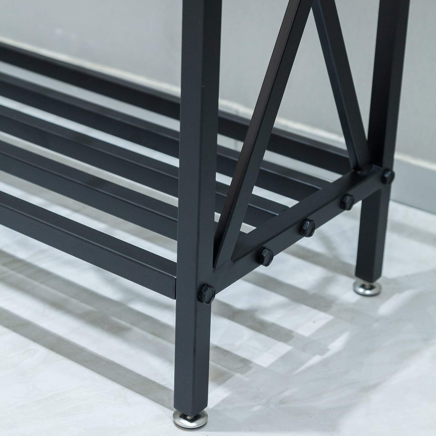 HANS CAO 2-Tier Iron Pot Shelves, Plant Stand, Plant Shelf Holder, Flower Display Storage Rack for Outdoor Indoor - Image 5