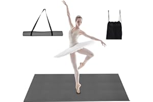 QVEEQ Portable Dance Floor Mat, Reversible Non-Slip Surface for Ballet, Tap, Jazz & Pop Dance, 48x36in with Carry Backpack & Straps – Lightweight & Easy to Store