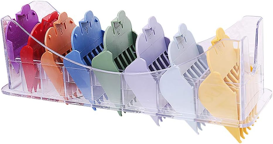 oukery 8P Universal Hair Clipper Limit Comb Guide Attachment Size Barber Replacement for Wahl with Clip 3171/500 1/8in to 1in Set