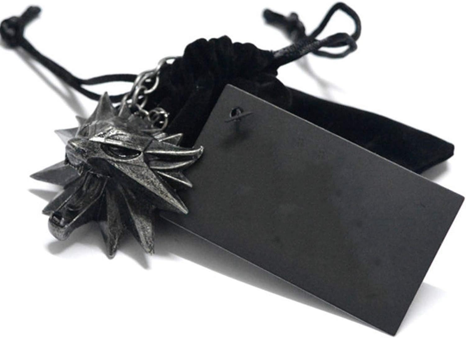 On Line Game The Witcher 3 Necklaces Wild Hunt Medallion Pendant and Chain Necklace 1 Bag 1 Card Wolf Kolye