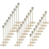 Gold Candlestick Holders Bulk,Taper Candle Holder for Candlesticks Gold Brass Vintage Candle Stick Candle Holder Decorative Candle Holders for Wedding Home Party Table Decor (Set of 27)