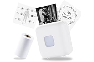 LFPERT Sticker Printer, TP6 Print Pods Mini Printer, Portable Bluetooth Sticker Maker Machine, Inkless Thermal Pocket Printers, Fits Study Graphics, Notes, Journal, DIY & Gifts Blessings - White