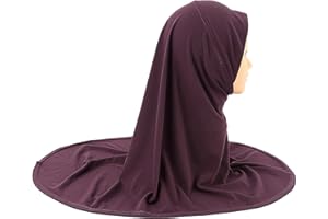 amokk Solid Hijab Scarf for Toddler Girls Muslim One Piece Headscarf Wrap for 4-8 Years