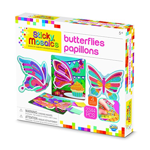 image for The Orb Factory Sticky Mosaics Butterflies Arts & Crafts, Yellow/Blue/