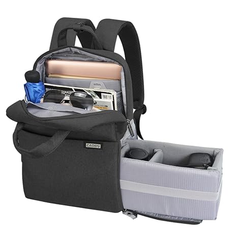Caden Camera Backpack Bag For Dslrslr Waterproof W14 Laptop Compartment Tripod Holder Rain Cover Compatible For Sony Canon Nikon Mirrorless
