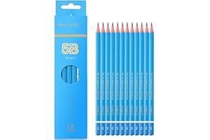 HAIHAOMUM Sketch Pencils for Drawing 5B, 12pcs Professional Art Drawing Pencils for Shading, Sketching & Doodling | Graphite Pencil for Artists & Beginners