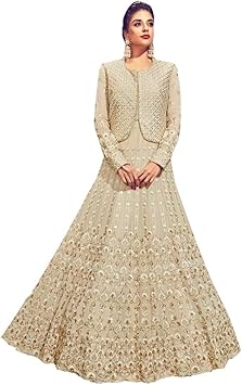 white anarkali amazon