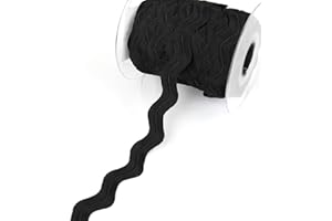 BIAS BESPOKE 3 Yards of Deja 1" Wide Black Viscose-Rayon RIC Rac Trim, Made in Italy