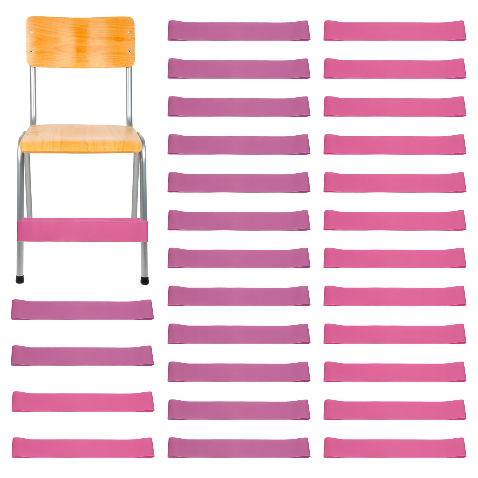 PATIKIL Fidget Bands for Classroom Chairs, 1 Set/24 Pcs, Chair Bands Relieve Anxiety for Classroom Seats and Desks,Wine Red/Amaranth