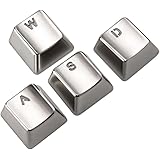 AGPtek&reg; Electroplating Sliver Keyset Zinc Transparent WASD 4 Key Caps Cherry MX Keycap for Metal Mechanical Keyboard