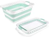 Addis Foldable 45L Laundry Basket White Grey Rectangular Collapsible view 5
