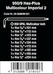 950 SPKL/9 SZ LONG ARM HEX KEY SET