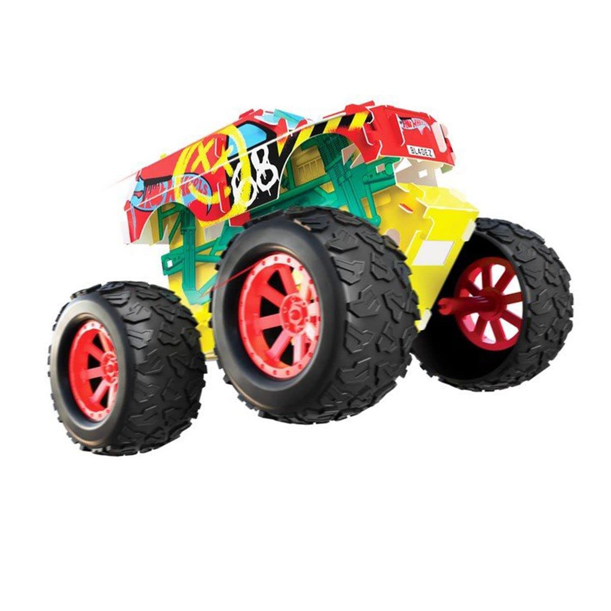 Revell 50316 Monster Truck Demo Derby Toy Car 1:32 with Jump Tail Hot Wheels Maker Fawn Assembly and Ride with Pullback Motor (Pull Back), Red