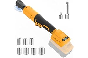 FUNNYWHALE Cordless Ratchet Wrench Compatible With Dewalt 20V MAX Battery(No Battery) 3/8" Ratchet Wrench with 74Ft-Lbs Torque,7CS Sockets,1/4" Adapter,3" Extension Bar,Brushless Motor
