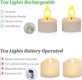 SoulBay Rechargeable Tea Lights 6 Pack with Remote Timer USB-C Candles view 7