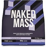 NAKED Chocolate Mass Gainer - All Natural Weight Gainer Protein Powder - 12LB Bulk, NSF Certified, GMO Free, Gluten Free &amp; Soy Free. No Artificial Ingredients - 1,360 Calories