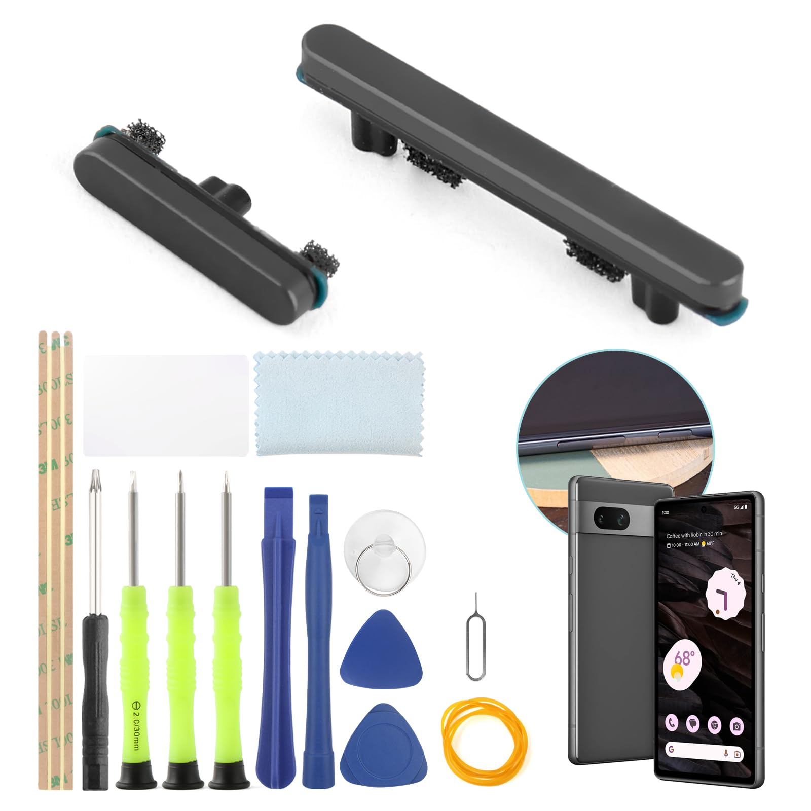 Photo 1 of Power Volume Button Key for Google Pixel 7 Pro Power On Off Switch Button Key Replacement Side Buttons Accessories Repair Parts