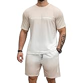 LecGee Men's Graphic 2 Piece Outfits Tropical Short Sleeve T Shirt Tee Hawaiian Shirts Casual Short Sets Tracksuit