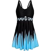Arolina Plus Size Swimdress for Women High Waisted Tummy Control Tankini Bathing Suits Two Piece Swimsuits with Boyshorts
