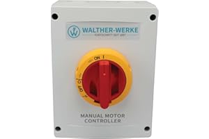 WALTHER-WERKE Walther Electric KEM340UL Y/R Enclosed Motor Disconnect Switch, 3 Pole, 40A 600V, IP65 Nema 4X Water Resistant, Lockable Safe, Reliable for Welding