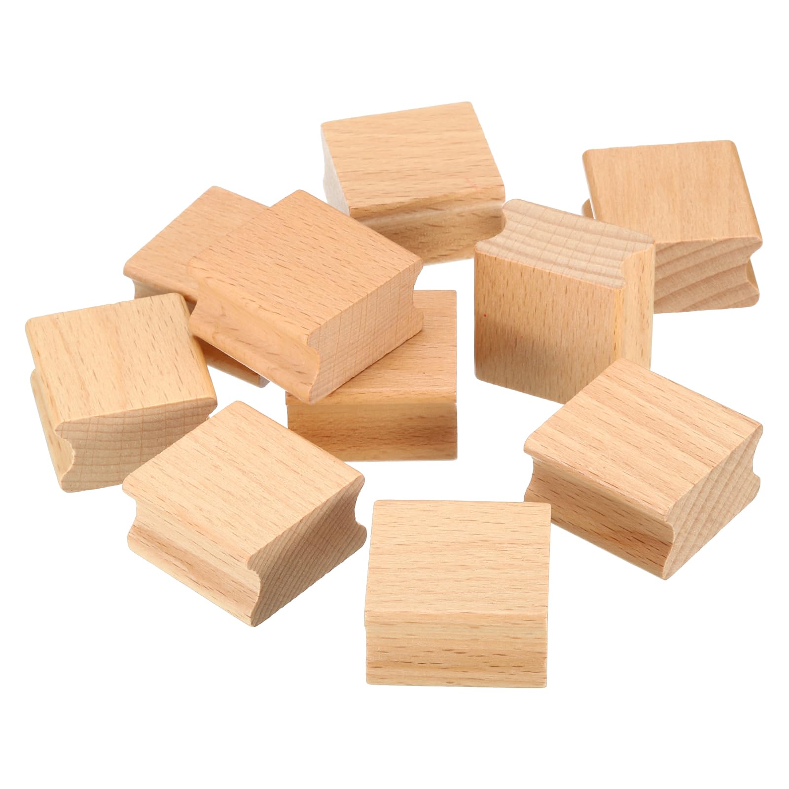 PATIKIL 35x35mm Blank Wood Rubber Stamp Mounts, 20 Pack Wooden Rubber Stamp Handle Hard Wooden Blocks for Stamp Making DIY Crafting Style 2, Brown