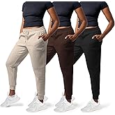 Common Stitch 3 Pack Sweatpants Women - Womens Sweatpants with Pockets, Fleece Womens Joggers, Yoga Pants (Available in Plus)