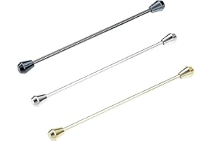 VVCOME 3PCS Men's Classic Brass Shirt Collar Bar Tie Pins Set for Wedding Business with Gift Box