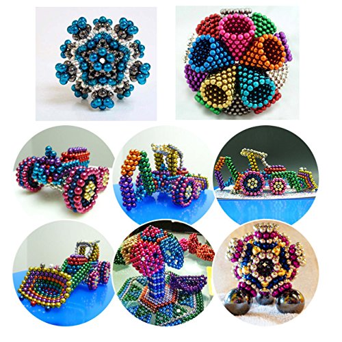 Attom Tech Magnetic Cube 216pcs Rolytoy Magnets Blocks Magnetic Sculpture Holders Square Cube Children's Puzzle Magic Cubes DIY Educational Toys for Kids (Colorful)