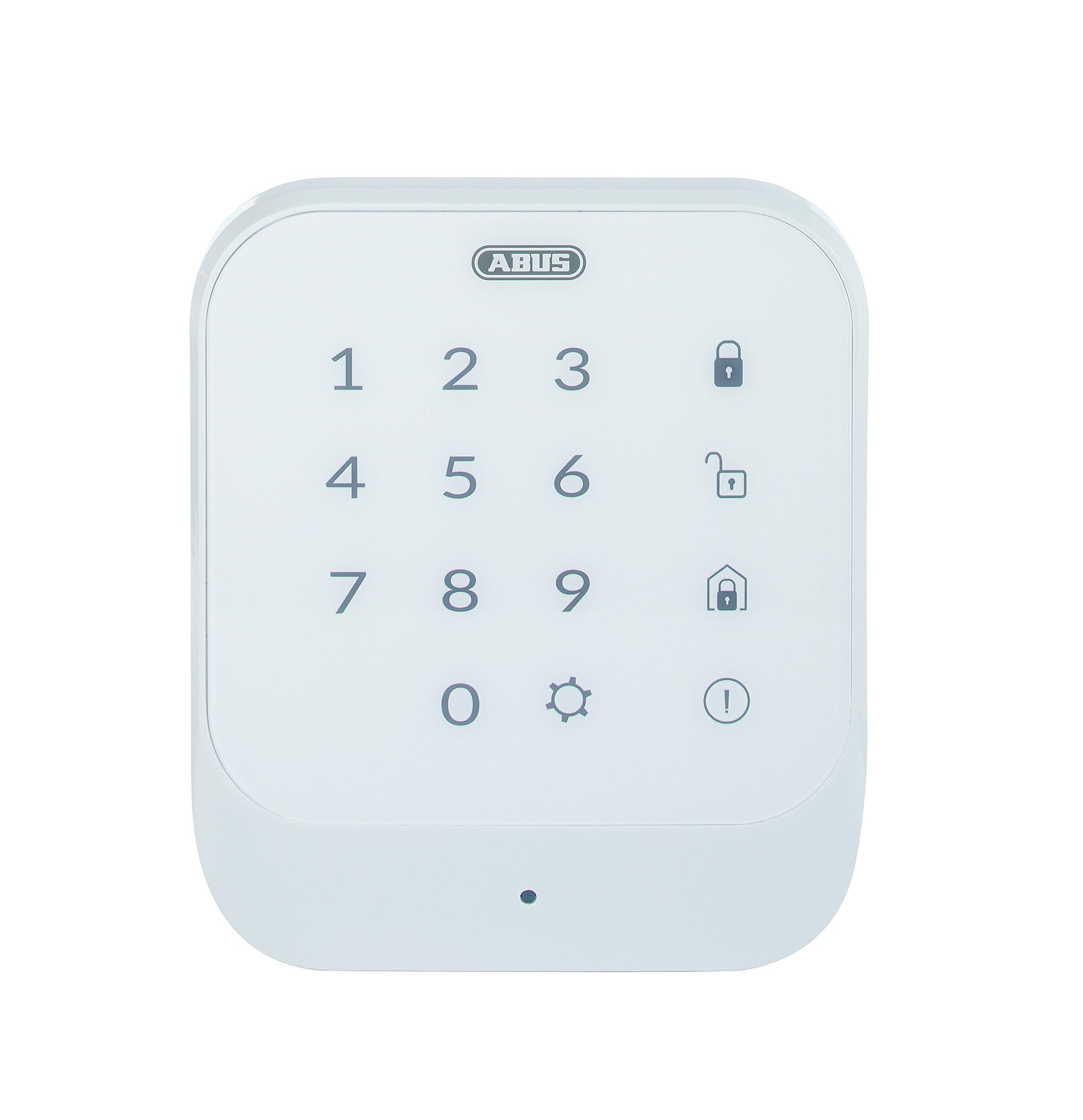 ABUS Smartvest Wireless Control Panel FUBE35011A - For Deactivating and Activating the Smartvest Alarm System - Illuminated Touchpad - White - 77444