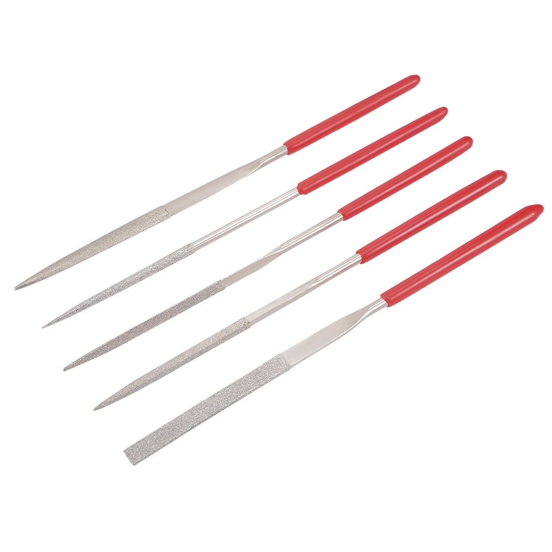 Sourcingmap 5Pcs 3mm x 140mm Diamond Needle File Set for Metal Glass Stone