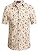 SSLR Men's Cotton Button Down Short Sleeve Hawaiian Shirt (Large, Yellow (168-1))