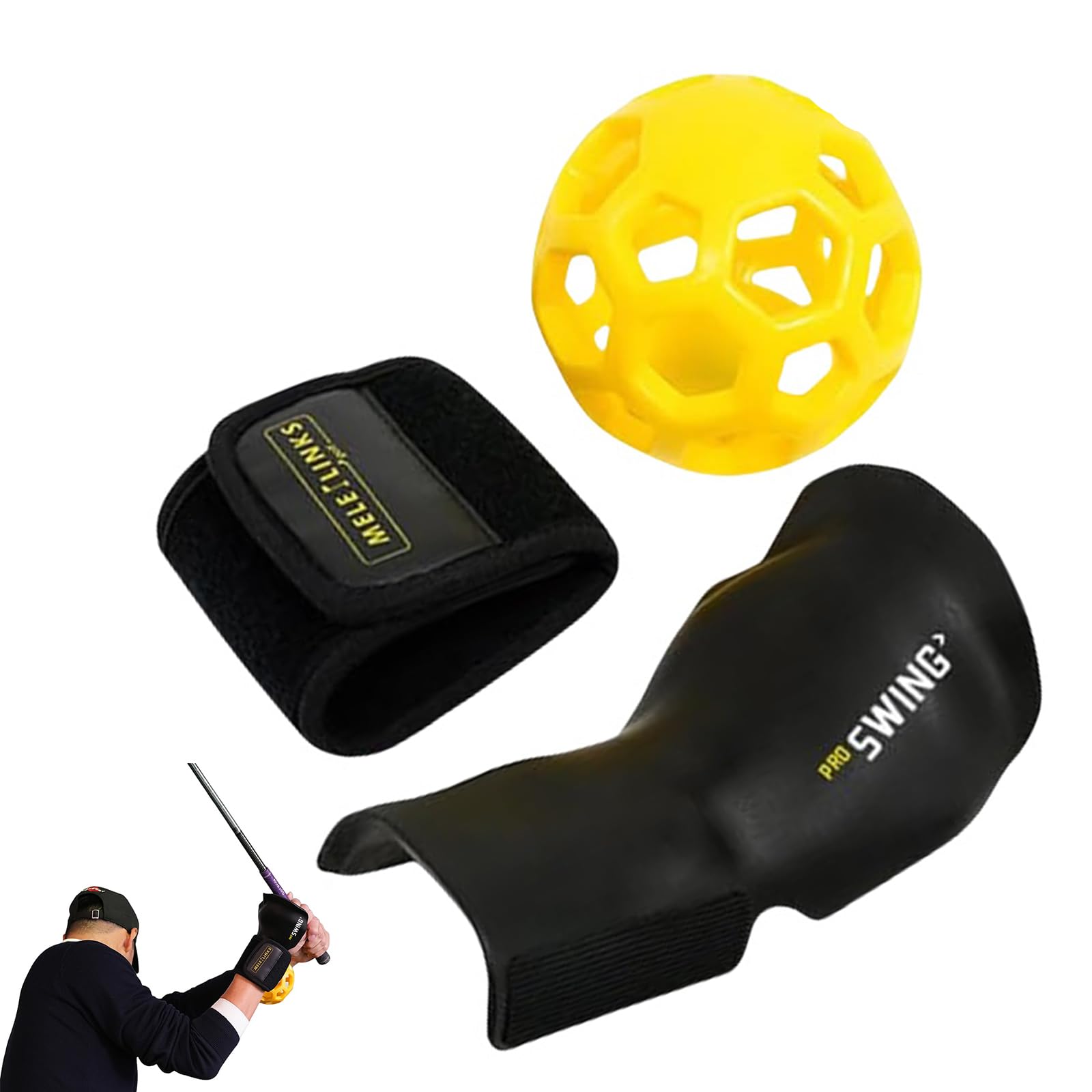 CocCCoon Golf Swing Trainer Ball Golf Training Aids,Wrist Trainer For Golfer Beginner Golf Smart Ball Golf Swing Training Aid With Corrective Wristband And Golf Training Ball Golf Wrist Training Aid