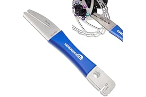 GROWORD Rotor Truing Fork, Bicycle Disk Brake Rotor Alignment Tool for Mountain Road Bike with 46mm 3/16in for Large Adjustment and 15mm 1/16in for Small Adjustment, Burr-free Edges,No Damage to your Disk