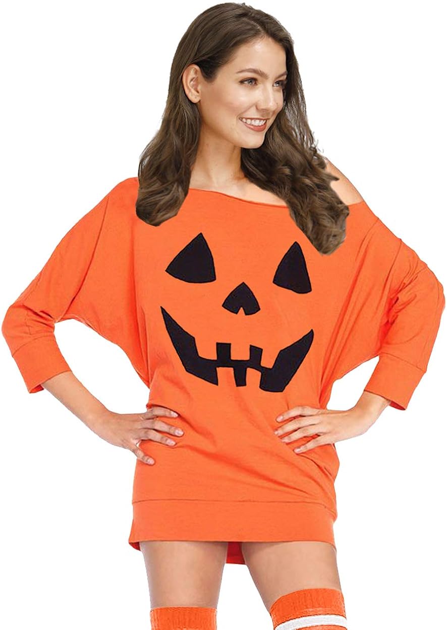 For G and PL Women's Halloween Off Shoulder 3/4 Sleeve Tops at  Women’s Clothing store