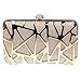 Fawziya Evening Purse Satin Geometric Metal Hollow Oversized Clutch Bags For Women Clutches