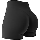 YEOREO Women Workout Gym Shorts Impact 4.5" ScrunchHigh Waist Yoga Biker Shorts with Tummy Control